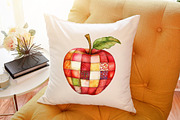 Watercolor Apple Patchwork Clipart, an Illustration by Sublimation Artist (Thumbnail 6 of 6)
