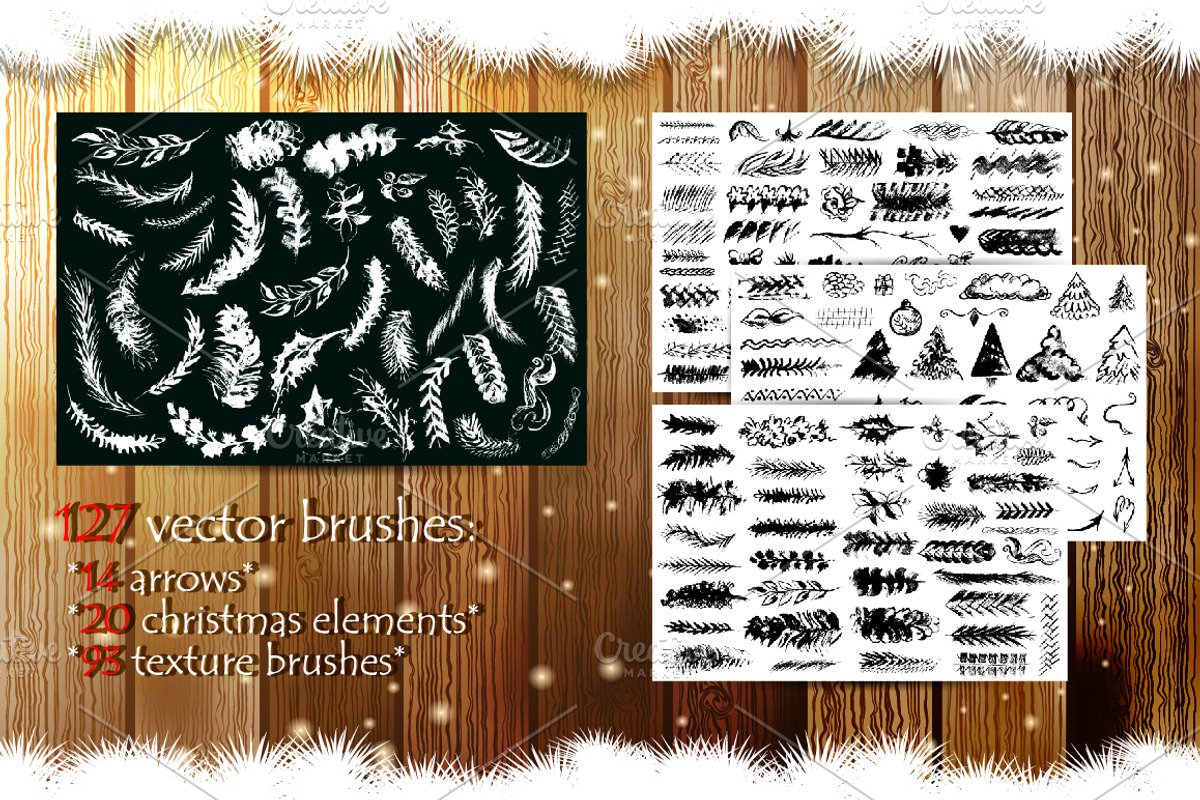 Winter collection vector brushes., a Brush Add-On by MariShop (Photo 2 of 6)