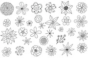 30 Hand Drawn Flowers Vector Clipart, an Illustration by Colors on Paper (Thumbnail 2 of 3)