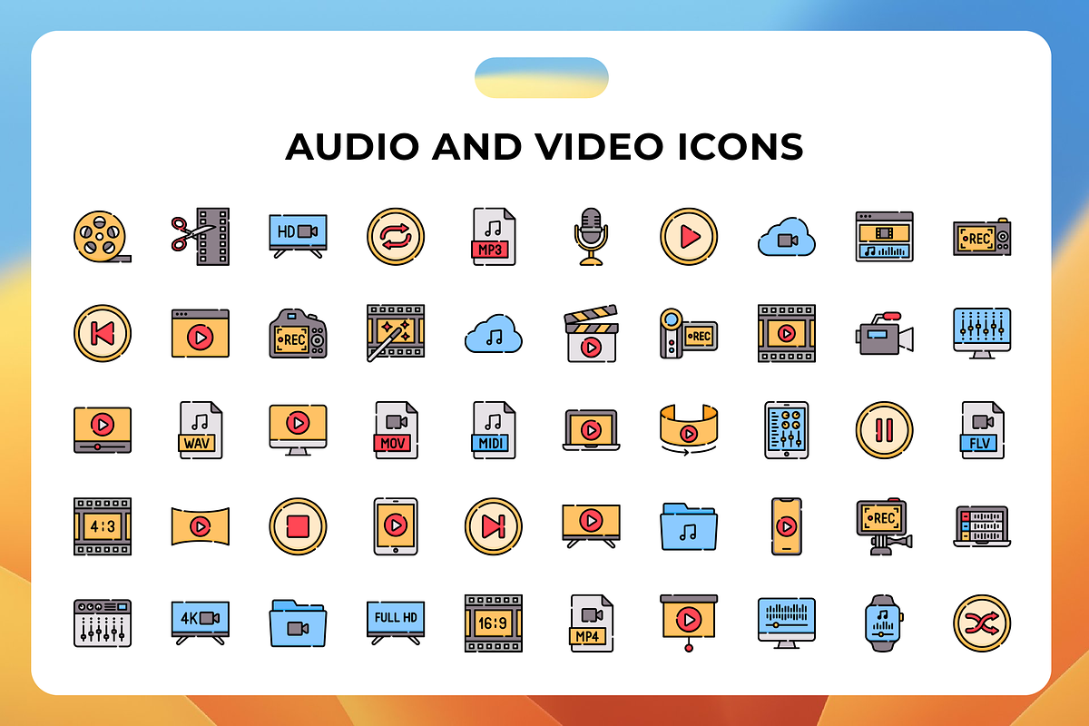 Audio And Video Icons, a Duotone Icon by Wencory (Photo 1 of 3)
