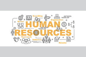 Human Resources Outline Icons Banner