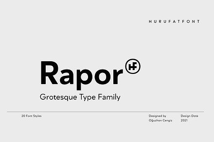 Rapor Grotesque - 20 Fonts, a Sans Serif Font by Hurufatfont