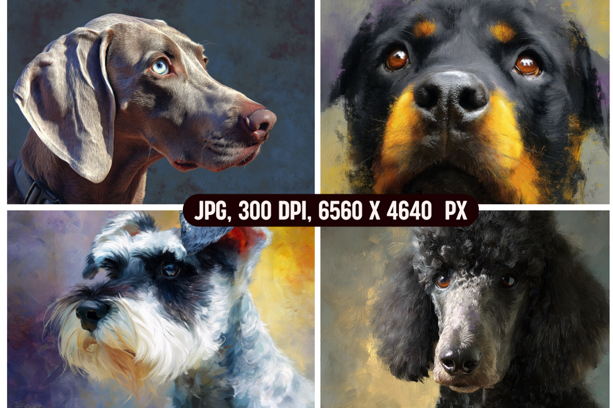 German Dogs Painterly Portraits, an Animal Illustration by PrintHaven Designs (Photo 11 of 11)