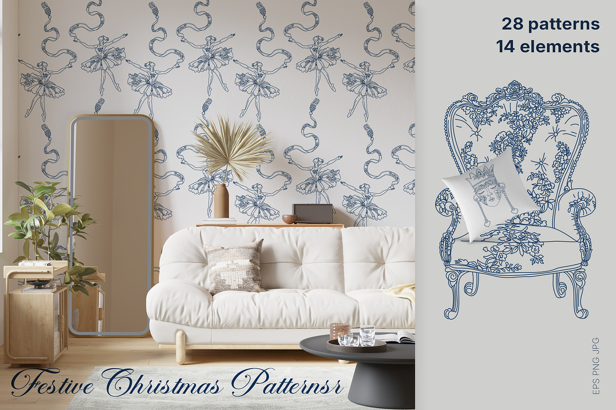 Festive Christmas patterns, a Decorative Illustration by LanaDzi (Photo 20 of 25)