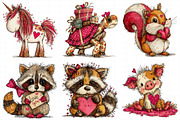 Valentine's Whimsical Animals Clipar, an Illustration by Daily.Designs (Thumbnail 4 of 5)