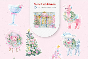 Sweet Christmas Watercolor Clipart