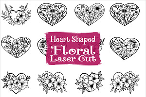 Romantic Floral Heart Laser Cut, an Illustration by Designs_River