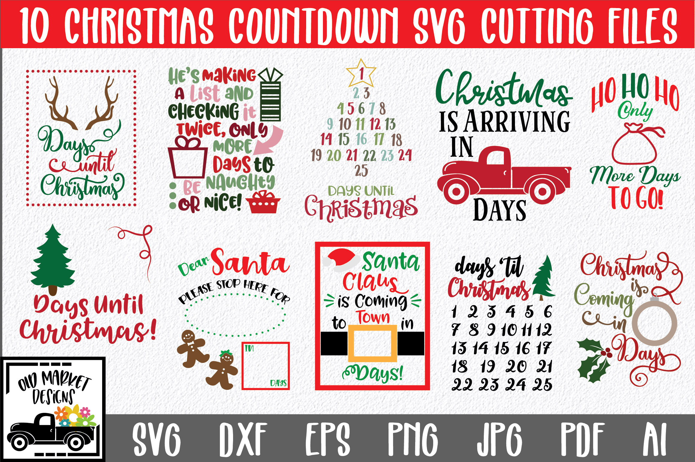 Christmas Countdown SVG Bundle | Illustrations ~ Creative Market