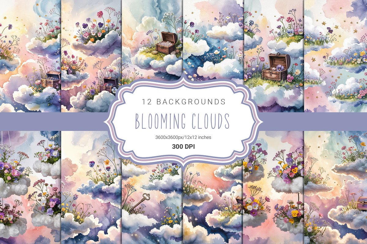 Blooming Clouds, a Background Graphic by Curve Design (Photo 1 of 7)