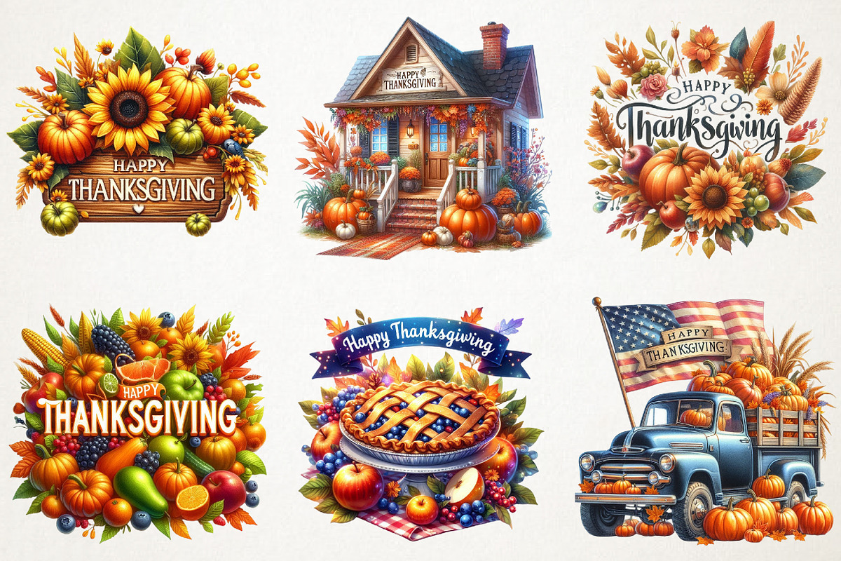 Happy Thanksgiving Clipart, an Illustration by RobertsArt (Photo 6 of 7)