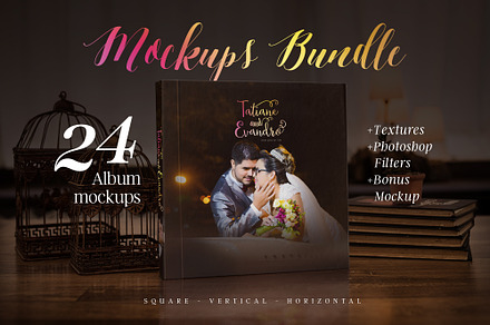 Photography album mockup bundle