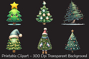 Cute Doodle Christmas Tree Clipart, an Illustration by RobertsArt (Thumbnail 3 of 7)
