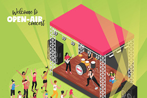 Outdoor Music Concert Isometric