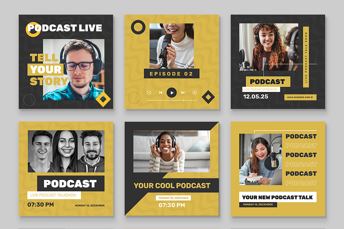 Podcast Social Media Post, an UI Kit Template by CreativeShaper (Photo 2 of 3)