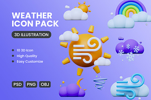 Weather 3D Icon Pack #1