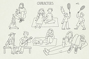 Hand Drawn set|256 Glamping elements, an Object Graphic by Sasha Mitkalova (Thumbnail 4 of 6)