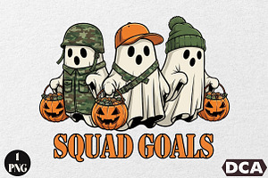 Camo Ghosts Halloween Sublimation, an Illustration by DreamCafeArt
