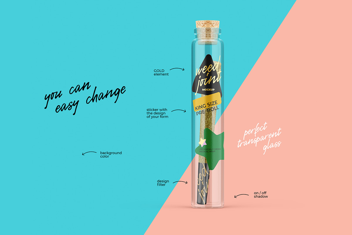 Weed Joint in Glass Tube Mockup, a Product Mockup by easymock 2 (Photo 4 of 12)