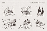 Huge Collection of Cabin Sketches, an Empty State Illustration by TheMountBirdStudio (Thumbnail 6 of 15)