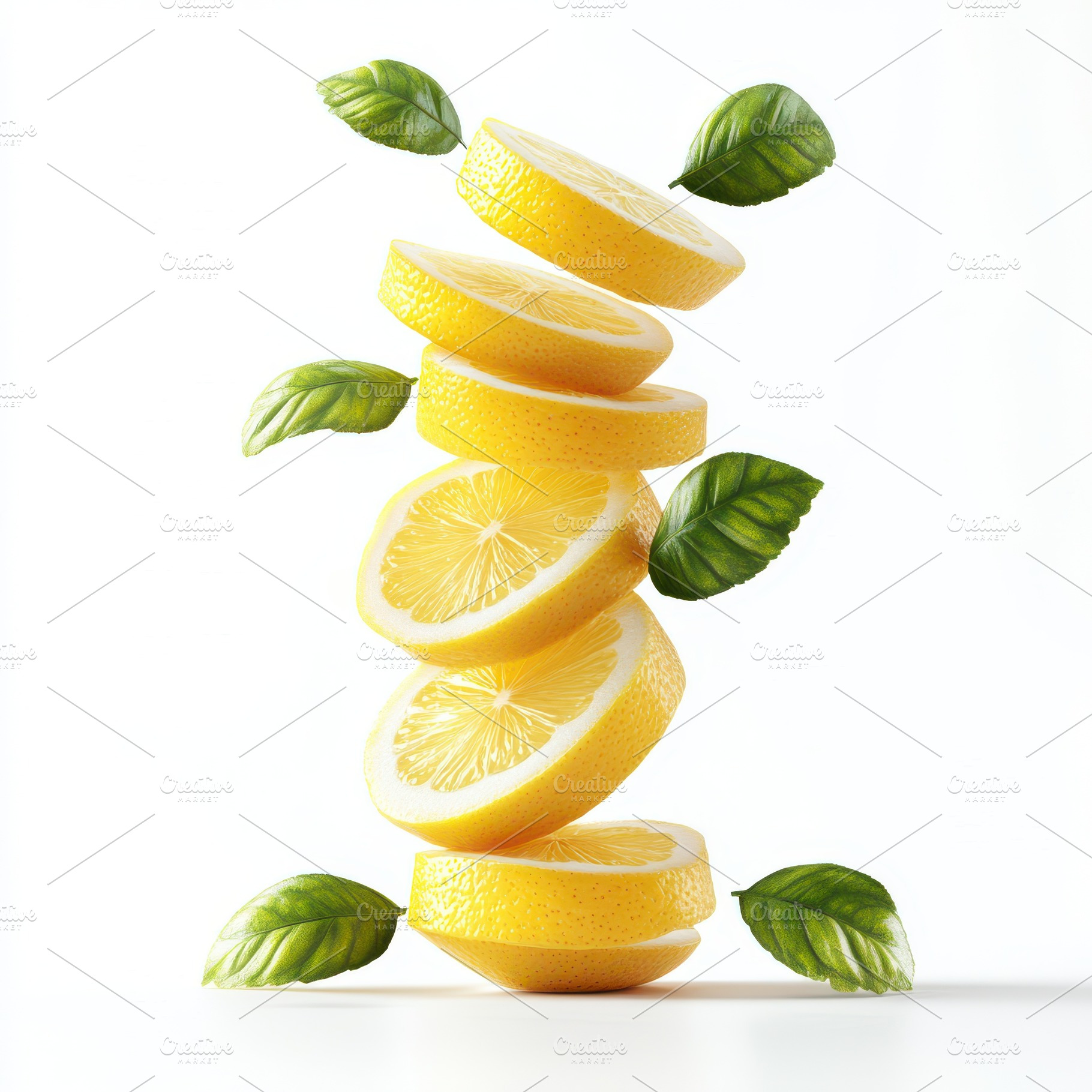 Tower of lemon slices from a flying, an Abstract Photo by Pixeness Studio