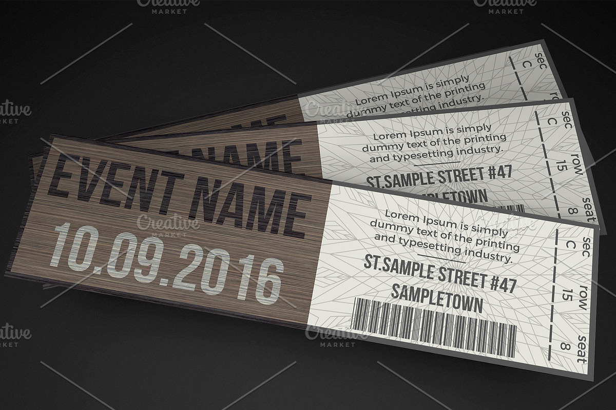 Multipurpose Stylish Event Ticket, an Invitation Template by Konakchiev (Photo 1 of 3)