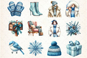 Blue Christmas Clipart Bundle, an Illustration by Libby Wishes (Thumbnail 3 of 7)