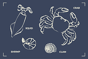 SEAFOOD (30+ illustrations), a Food Illustration by Bonfloret Studio (Thumbnail 3 of 9)