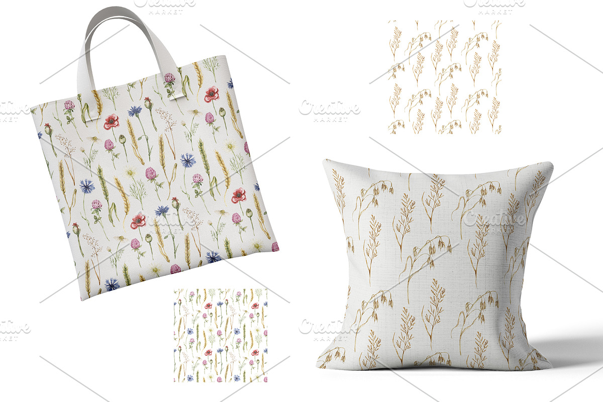 Watercolor Wheat & Field Flora, a Decorative Illustration by MayaNavits (Photo 8 of 13)