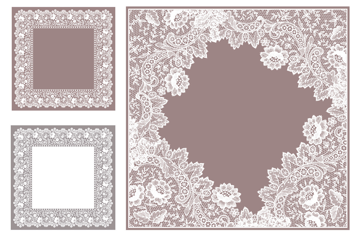 Wide lace ribbons and frames., a Pattern Graphic by Ajuga (Photo 3 of 5)
