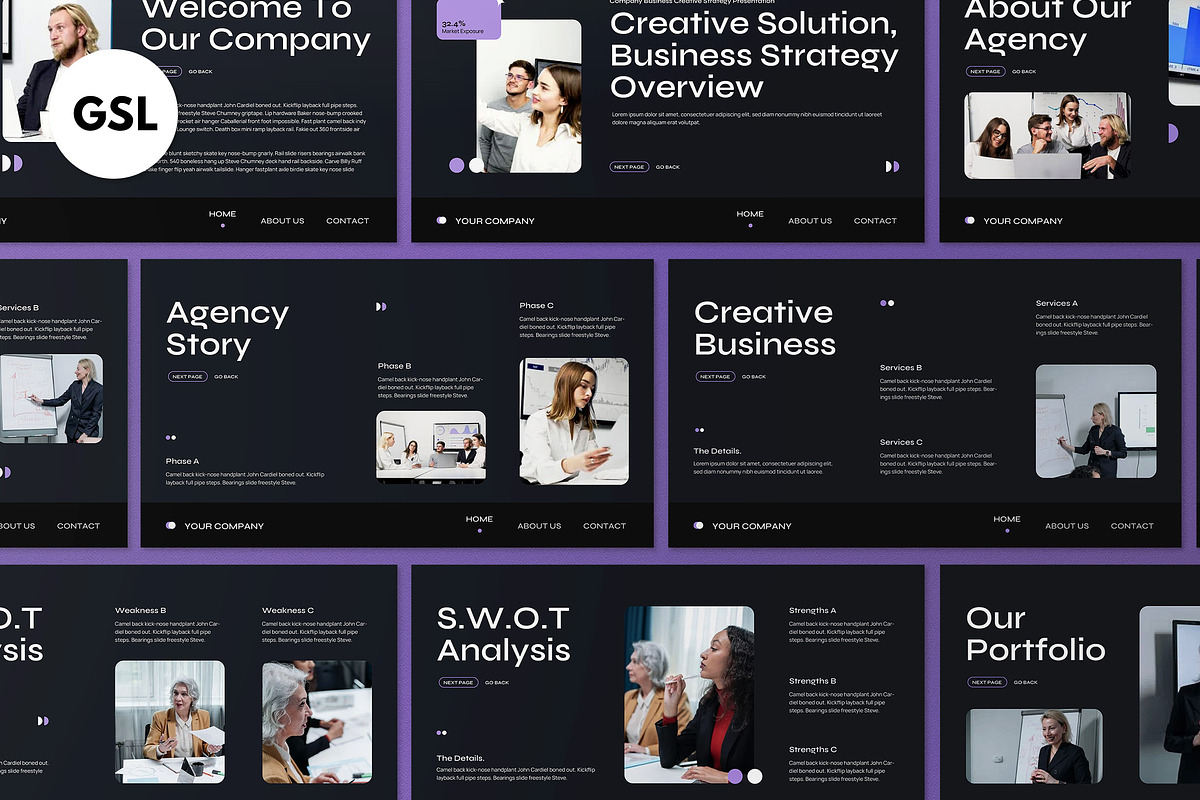 Black Business Strategy Google Slide, a Presentation Template by graphicook (Photo 1 of 5)
