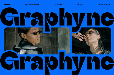 Graphyne - Ink Trap Display Font, a Sans Serif Font by Surplus Type Co