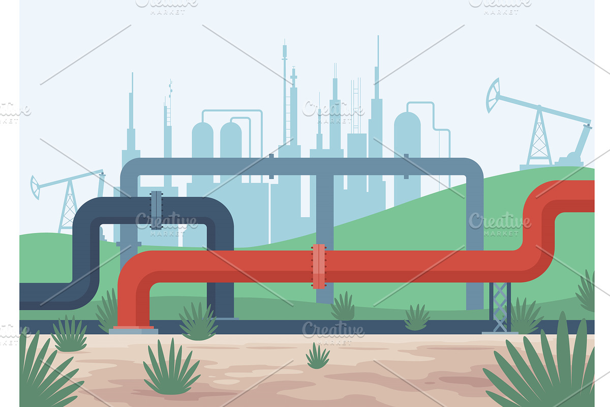 Oil gas. Oil industry, gas, an Illustration by Things for designers