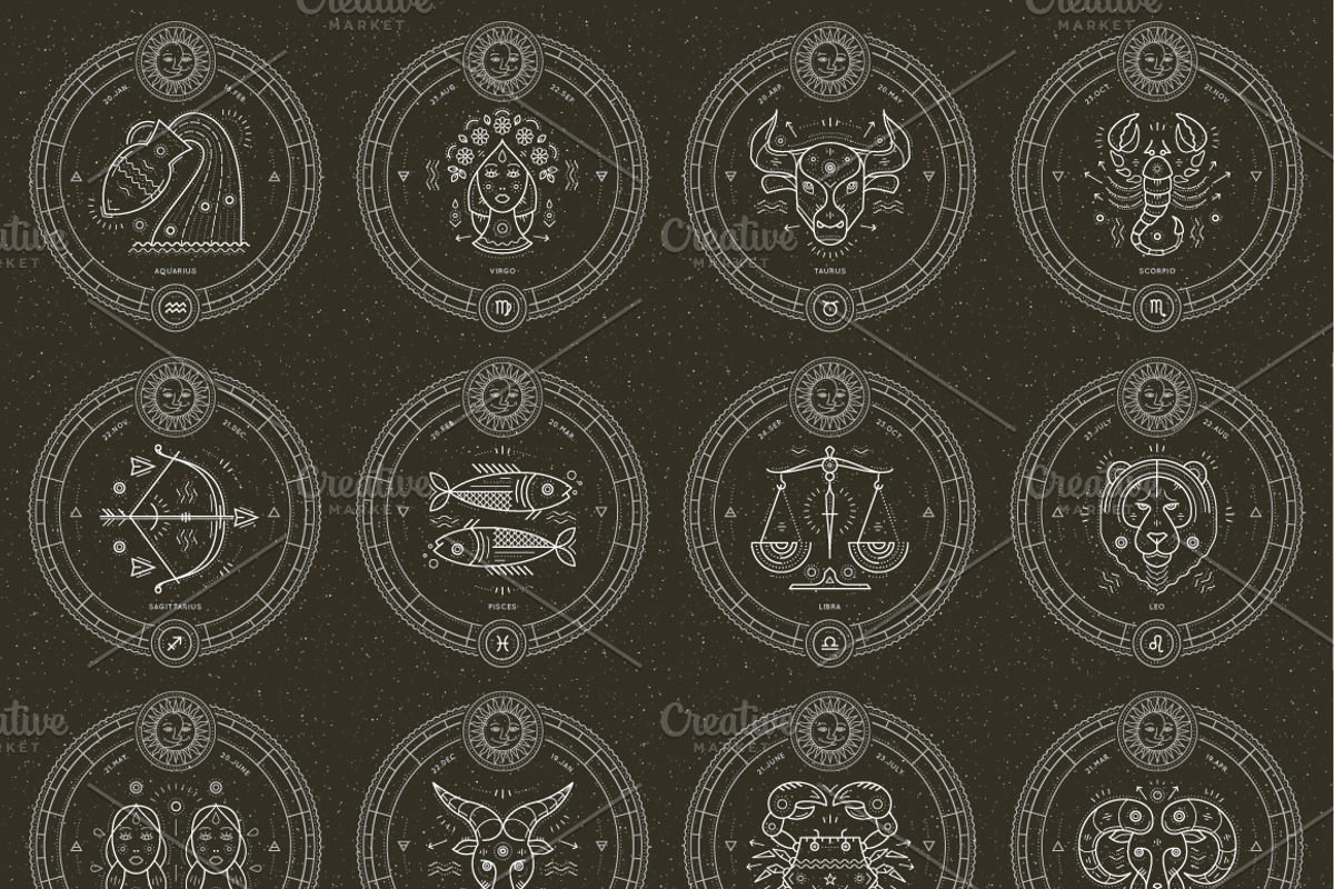 Zodiacal emblems bundle, an Object Graphic by painterr (Photo 2 of 2)