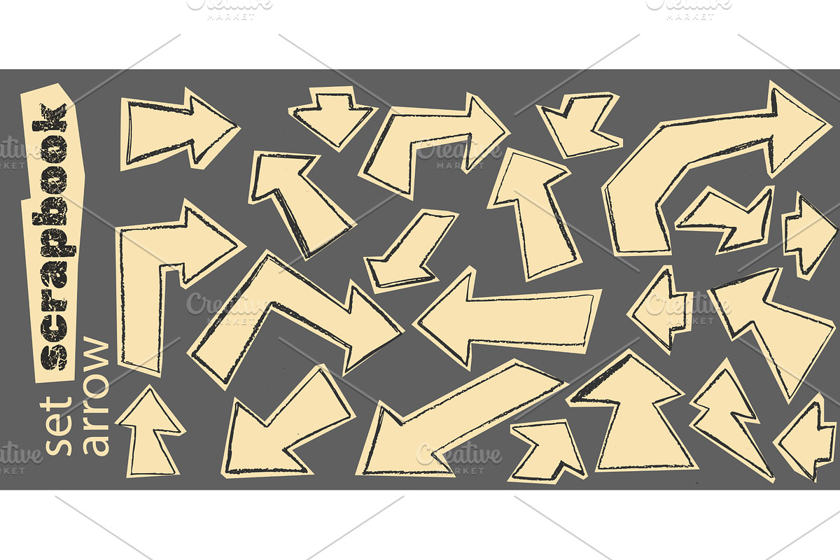 Bold scribble arrows with charcoal, an Illustration by Zimages