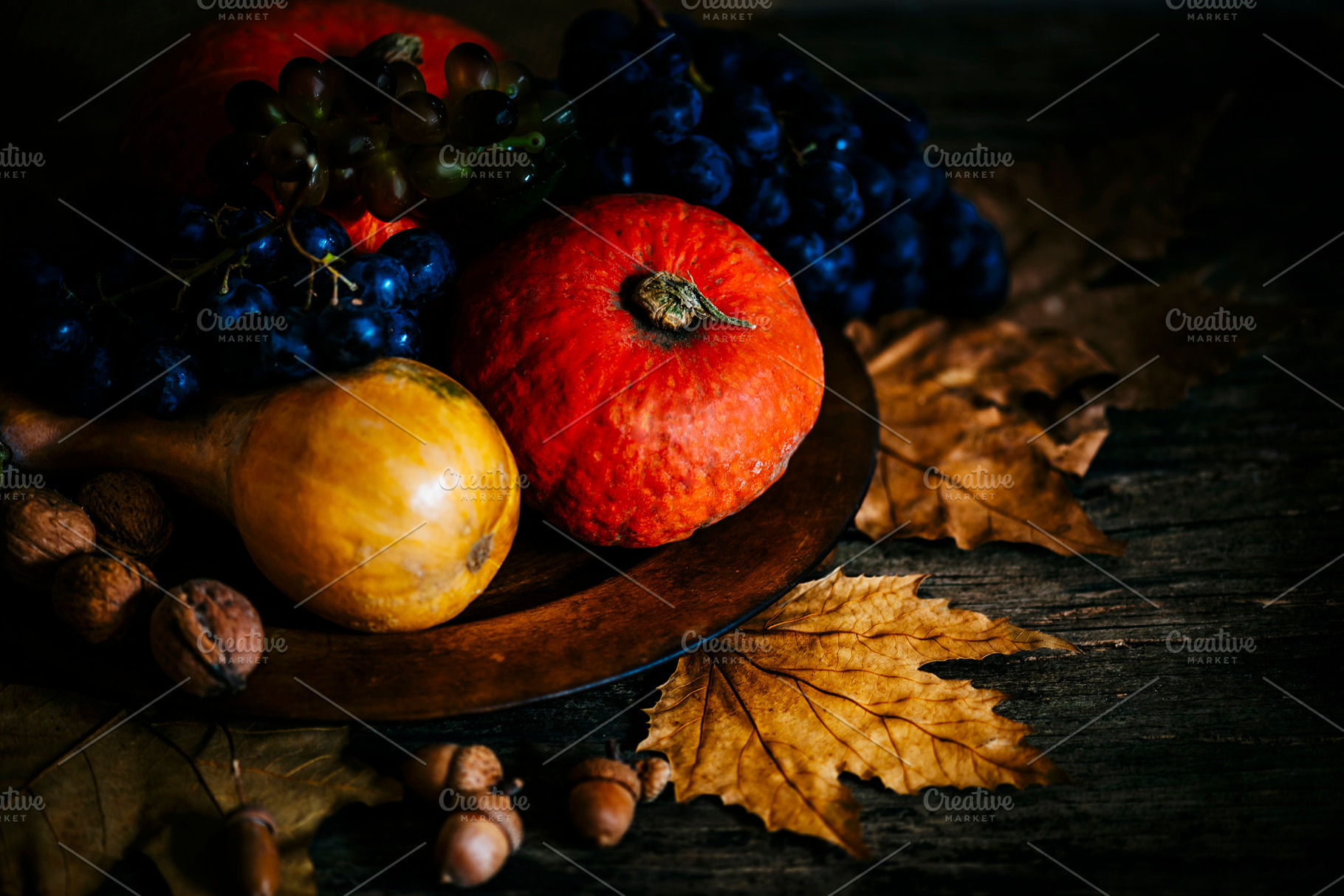Thanksgiving still life harvest, a Holiday Photo by hitdelight