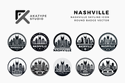 Nashville Skyline Vector Icon, an Icon by Akatype Studio (Thumbnail 1 of 3)