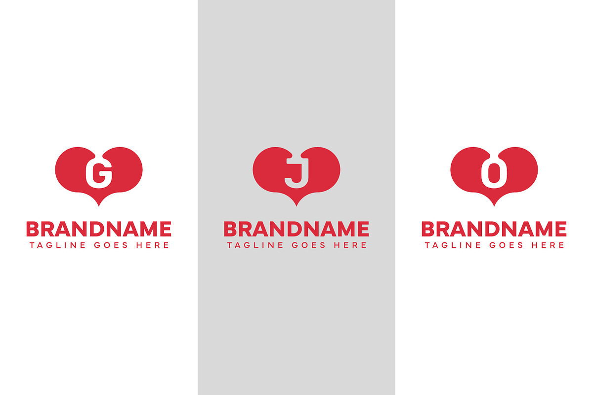 Letter G J O Love Logo Set, a Branding & Logo Template by Pray Art Design Studio