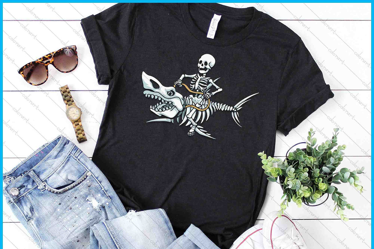 Halloween Shark Skeleton SVG PNG, an Object Graphic by Creativeusart (Photo 1 of 4)