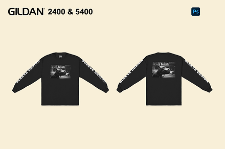 Long Sleeve Mockup Gildan 2400&5400, a Shirt Mockup by Infinity Mockups
