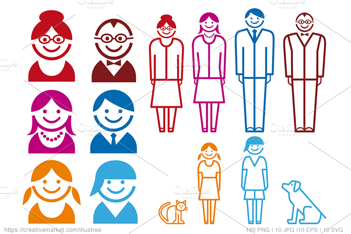 Avatar bundle, 160 vector icons, an Icon by Illustree (Photo 8 of 12)