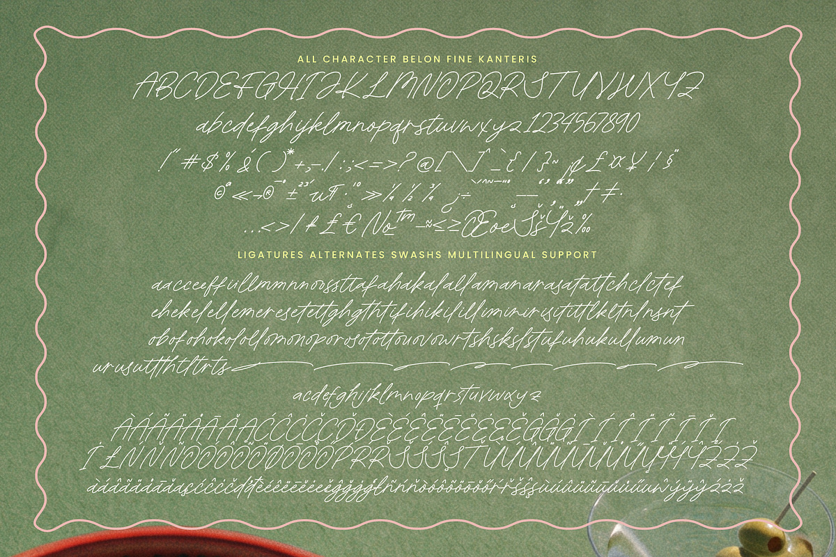 Belon Fine Kanteris Handwritten Font, a Script Font by Letterena Studios Script (Photo 15 of 15)