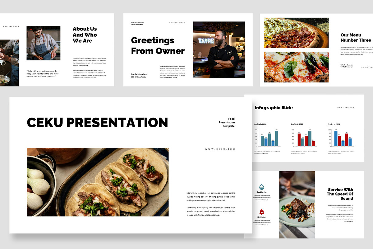 Ceku : Food Business Google Slides, a Presentation Template by Punkl Camp (Photo 1 of 9)