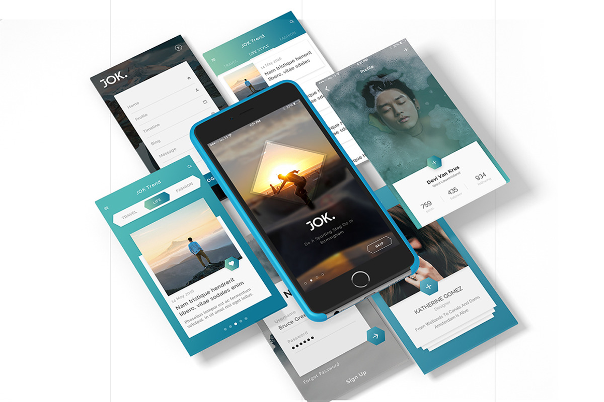 JOK Mobile App UI KIT, an UI Kit Template by No.13 (Photo 5 of 8)