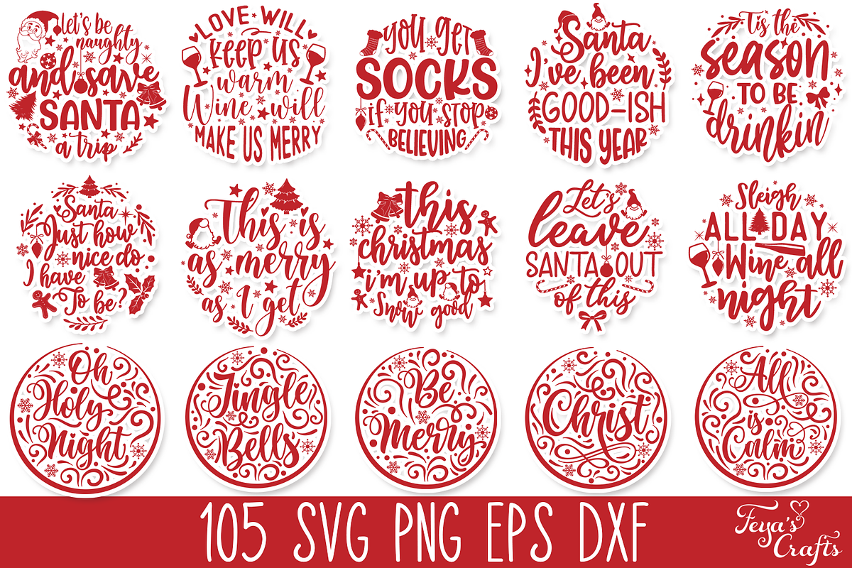Huge Christmas Quotes Bundle, an Illustration by Anastasia Feya (Photo 9 of 10)