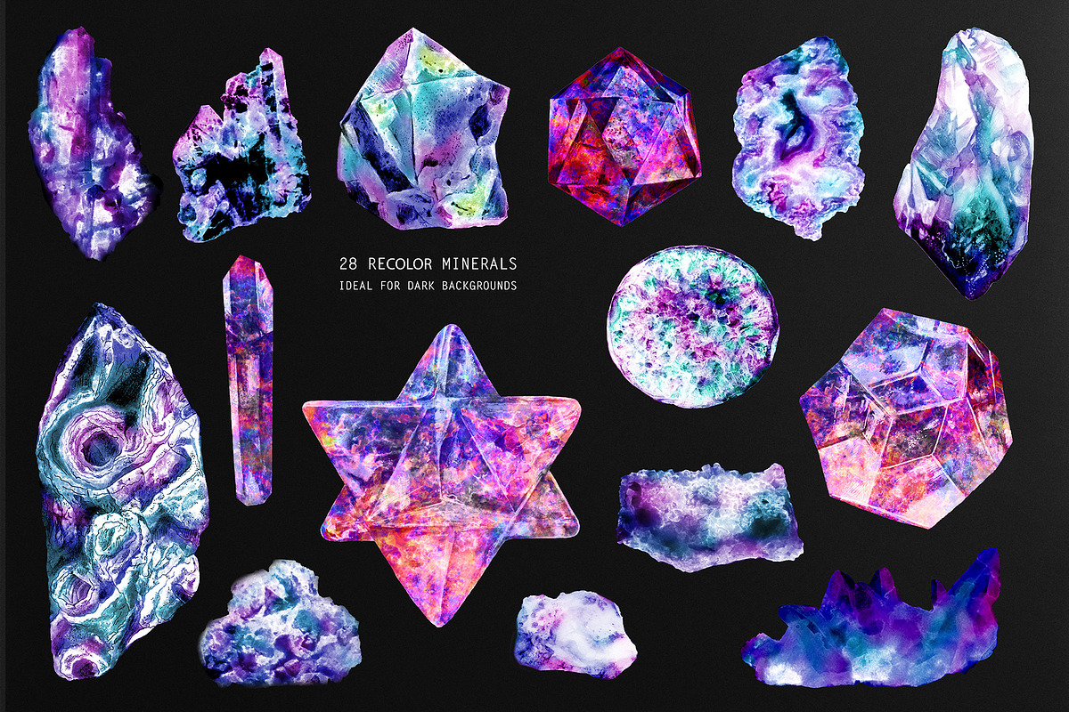 Minerals and space. Astrology set, an Object Graphic by white angel arts (Photo 6 of 20)