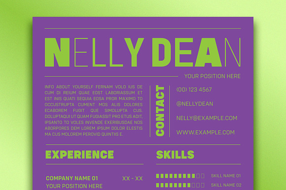 Purple Green Resume Layout