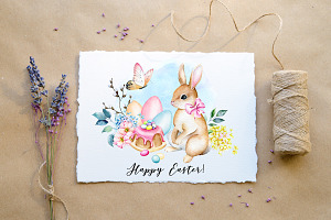 Easter Watercolor Bunny Clipart