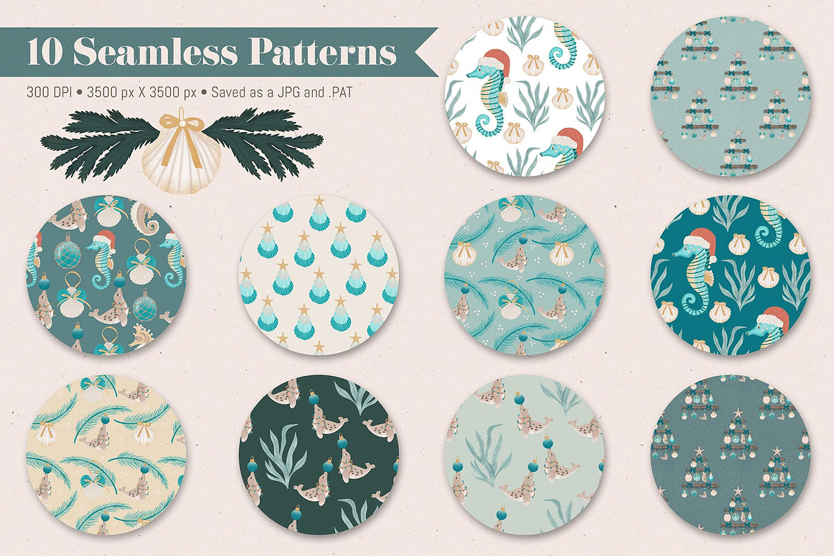 Coastal Christmas Beach Clipart, an Illustration by The Audacious Brush (Photo 10 of 13)