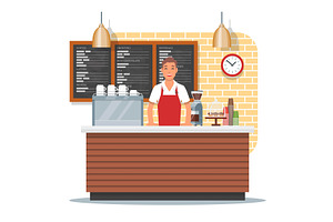 Vector Illustration Of Coffee Shop