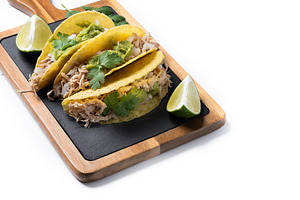 Mexican chicken tacos with guacamole and cilantro, a Food & Drink Photo by etorres69